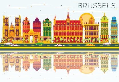 Belgien: Silhouette von BrÃ¼ssel als art design