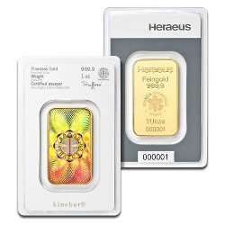 Kine Bar de Heraeus comme pièce de collection populaire Kine Bar de Heraeus comme pièce de collection populaire