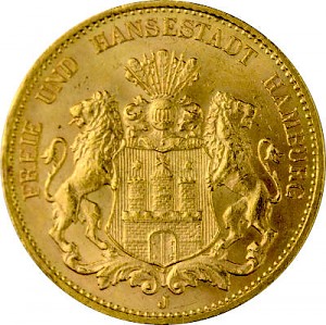 20 Mark Hamburg 7,16 Gold (1893 - 1913)