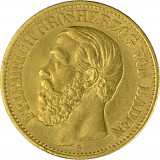 10 Mark Friedrich I Grossherzog von Baden 3,58g Gold (1875 - 1888)