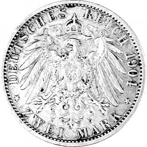 2 Mark Kaiserreich Wilhelm II Deutscher Kaiser 10g Silber (1891 - 1912)