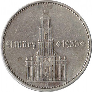2 Reichsmark Garnisonskirche mit Jahr 5g Silber (1936 - 1939)