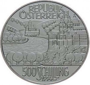 500 Schilling Österreich 22,2g Silber (1983 - 2001)