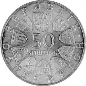 50 Schilling Österreich 18g Silber (1959 - 1973)