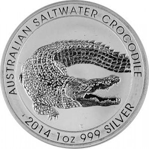 Australien Salzwasser-Krokodil (Saltwater Crocodile) 1oz Silber - 2014 - B-Ware