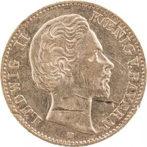 10 Mark Ludwig II König von Bayern 3,58g Gold