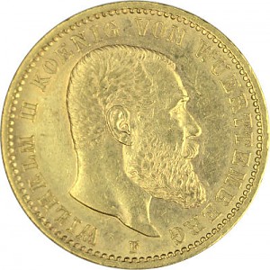 20 Mark Wilhelm II König von Württemberg 7,16g Gold (1894 - 1914)