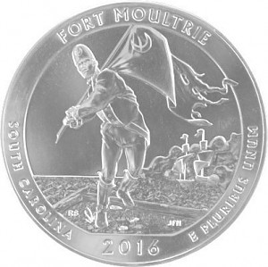America the Beautiful - South Carolina Fort Moultri Monument 5oz Silber - 2016