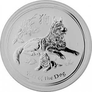 Lunar II Hund 2oz Silber - 2018