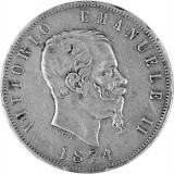 5 Lire Italien 22,5g Silber Vittorio Emanuelle 1861 - 1879