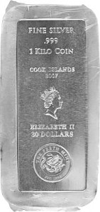 Cook Islands Münzbarren 1kg Silber - B-Ware