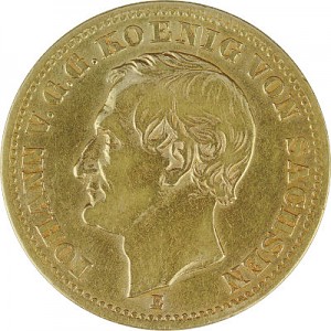 10 Mark Johann König von Sachsen 3,58g Gold