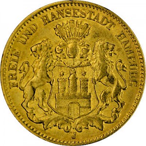 10 Mark Hamburg 3,58g Gold - (1890 - 1913)