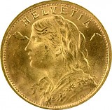 20 Schweizer Franken Vreneli 5,81g Gold - B-Ware