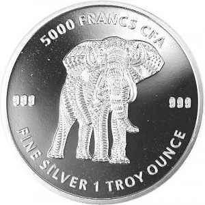 Tschad Mandala Elefant 1oz Silber - 2019