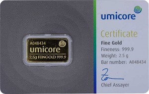 Goldbarren 2,5g Umicore