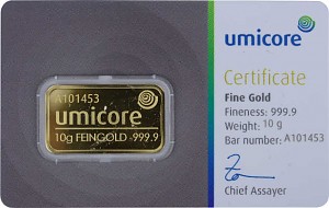 Goldbarren 10g - Umicore