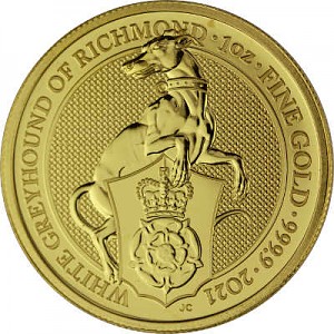 Queens Beasts White Greyhound 1oz Gold - 2021