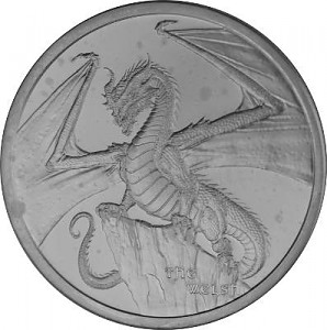 USA „The Welsh – World of Dragons“ Round Silbermedaille 1oz Silber B-Ware