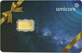 Goldbarren 1g - Umicore Geschenkkarte