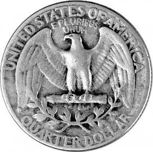 ¼ US-Dollar Washington 5,58g Silber - 1945