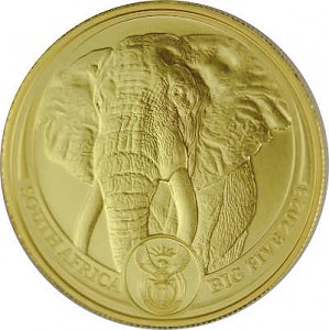 Südafrika Big Five Elefant 1oz Gold - 2023