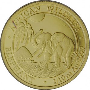Somalia Elefant 1/10 oz Gold - 2017 - B-Ware