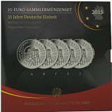 5x 25 EUR Gedenkmünze Deutschland 90,0g Silber 2015