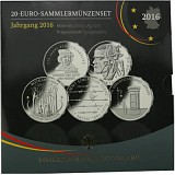 5x 20 EUR Gedenkmünze Deutschland 83,25g Silber 2016