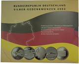 5x 10 EUR Gedenkmünze Deutschland 83,25g Silber 2002