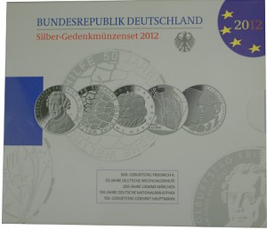5x 10 EUR Gedenkmünze Deutschland 50g Silber 2012