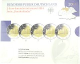 5x 2 EUR Gedenkmünzenset Serie Bundesländer A-J 2014 St.