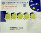 5x 2 EUR Gedenkmünzenset 10 Jahre Wirtschafts- und Währungsunion A-J 2009 St.