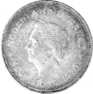 10 Gulden Juliana 25. Jahrestag Befreiung 18g Silber - 1970