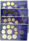 4x DM Kursmünzen Set (D,F,G,J) mit je 12,68 DM 1990