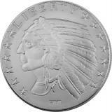 Incuse Indianer Round Silbermedaille 1oz Silber B-Ware