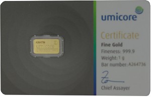 Goldbarren 1g - Umicore