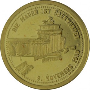 Medaille Die Mauer ist überwunden 3,49g Gold 