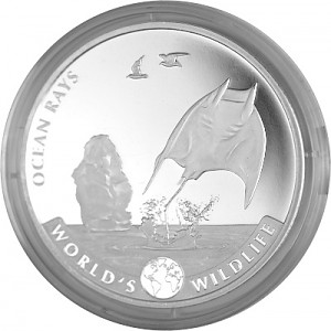 Kongo World's Wildlife - Rochen 1 Unze Silber – 2023 B-Ware