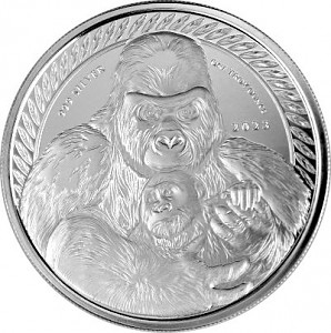 Afrika Kongo Silberrücken Gorilla 1oz Silber – 2023 B-Ware Afrika Kongo Silberrücken Gorilla 1oz Silber – 2023 B-Ware