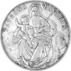 1 Taler Bayern Madonnentaler 1868 - 16,67g Silber