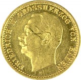 10 Mark Friedrich II Grossherzog von Baden 3,58g Gold (1909 - 1913)