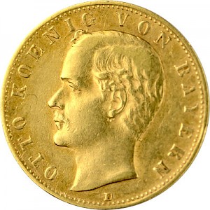 10 Mark König Otto von Bayern 3,58g Gold (1890 - 1900)