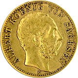 10 Mark Albert König von Sachsen 3,58g Gold (1874 - 1888)