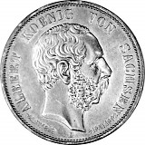 5 Mark Kaiserreich Albert Koenig von Sachsen 25g Silber (1891 - 1902)