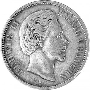 5 Mark Kaiserreich Ludwig II König von Bayern 25g Silber (1874 - 1876)