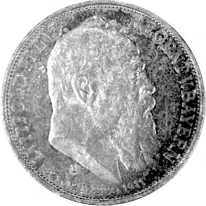 3 Mark Kaiserreich Luitpold Prinz-Regent von Bayern 15g Silber - 1911