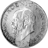 3 Mark Kaiserreich Ludwig III Koenig von Bayern 15g Silber - 1914
