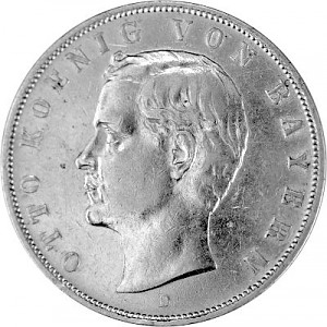 3 Mark Kaiserreich Otto Koenig von Bayern 15g Silber (1908 - 1913) 3 Mark Kaiserreich Otto Koenig von Bayern 15g Silber (1908 - 1913)