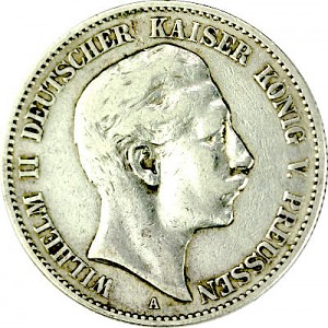 2 Mark Kaiserreich Wilhelm II Deutscher Kaiser 10g Silber - 1888